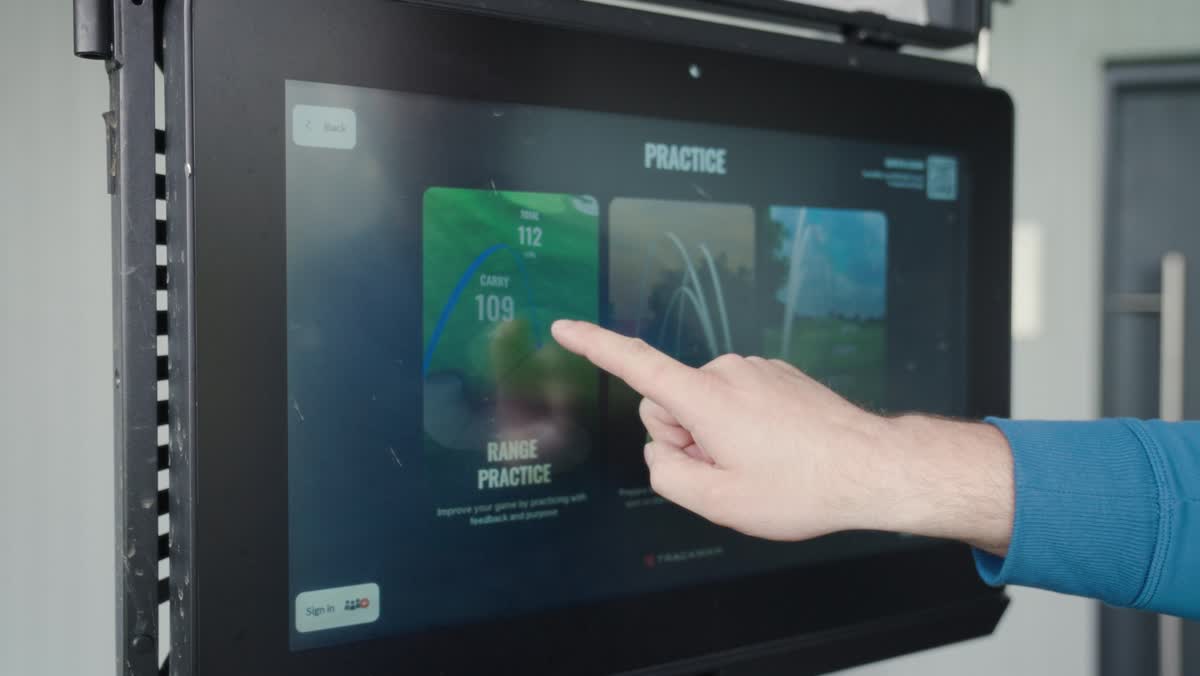 TrackMan practice interface on screen